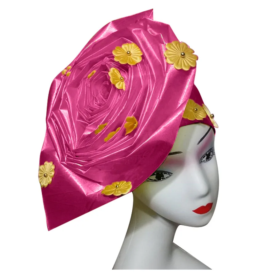 Auto gele nigerian gele headtie already made auto hele turban cap african aso ebi aso oke headtie 2018 (10)
