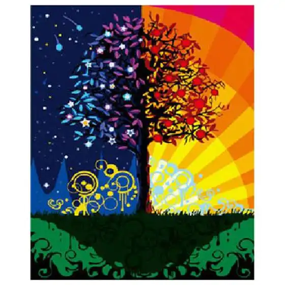 

Diy oil painting, paint by number kit- Abstract tree 16*20 inch.New fortune tree