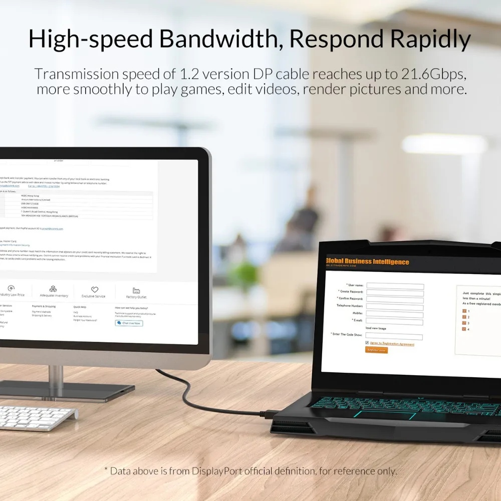 ORICO DP To DP HDMI HD Cables 4k 60Hz 1.2 Version One-Way 3D DisplayPort Adapter Video Audio Converter Cable For Macbook Laptop