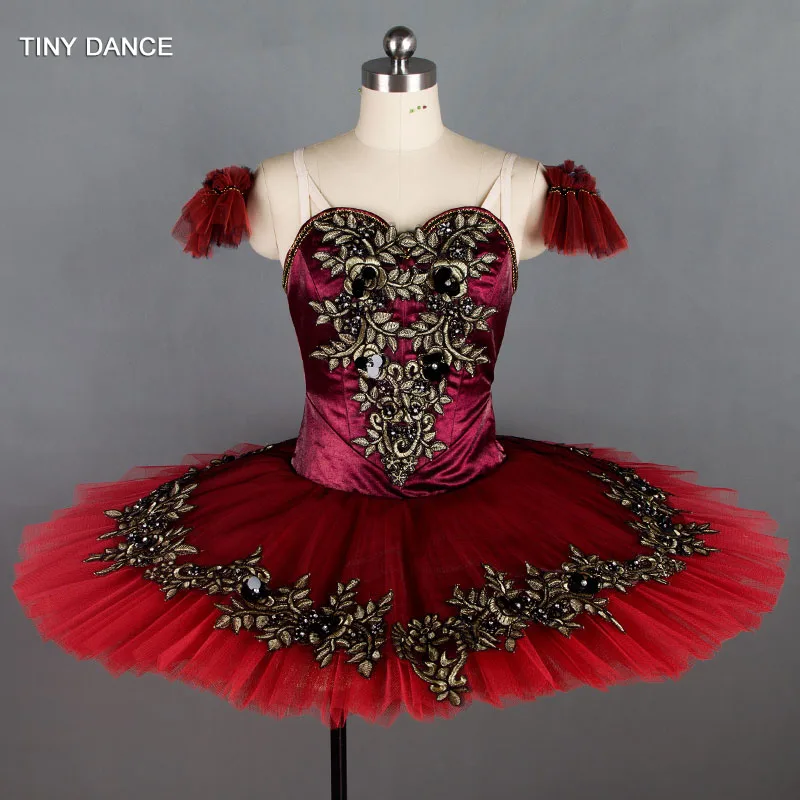 Wine Red Professional Classic Ballet Tutus with 10 Layers of Stiff