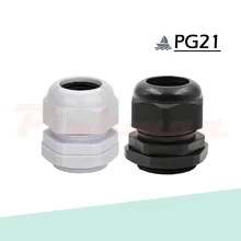 PG21 13-18 мм Диапазон кабеля IP68 Белый Черный нейлон водонепроницаемый кабельный сальник провода разъем