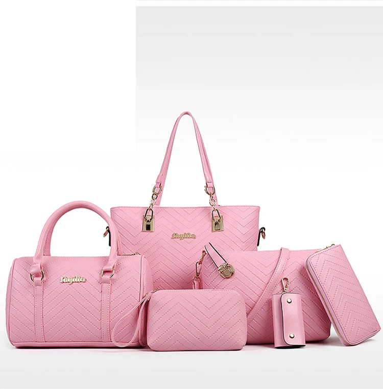Женская сумка, модная, простая, на одно плечо, сумка для девушек, ручная сумка, 6 шт./партия, для мамы, композитная, упаковка, женские сумки на плечо