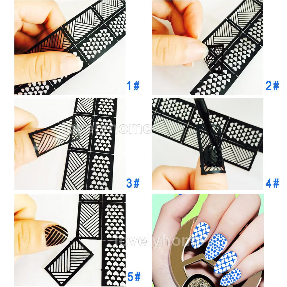 Easy Stamping Tool Nail Art Template Stickers Stamp Stencil Guide