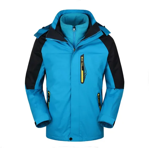 Мужские куртки для походов и кемпинга 3 в 1 ветровка пальто 110 - Цвет: Небесно-голубой