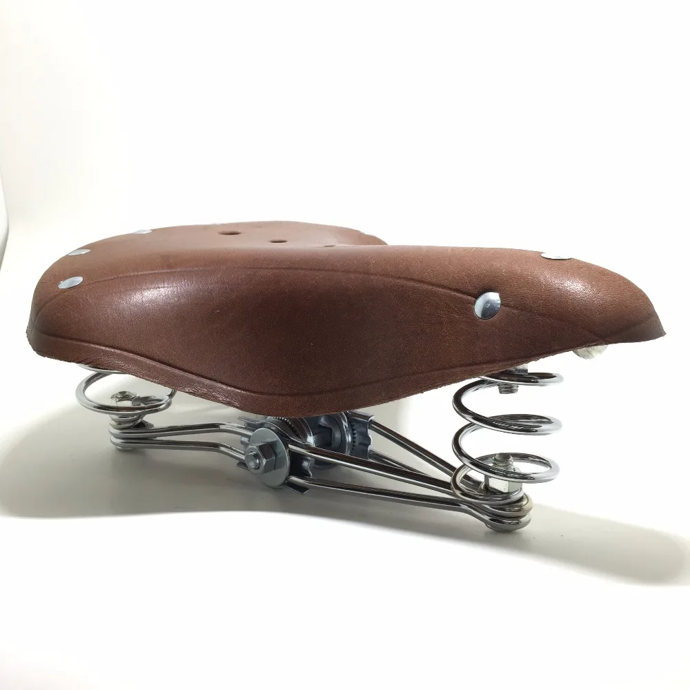 TDX 4 Free shipping Vintage 2628 bicycle saddle genuine leather old style bicycle spring saddle