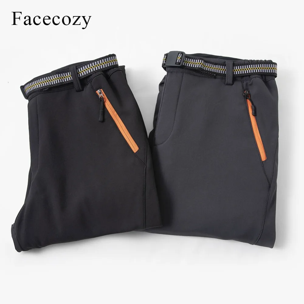 Facecozy Мужские Зимние флисовые водонепроницаемые походные брюки для альпинизма