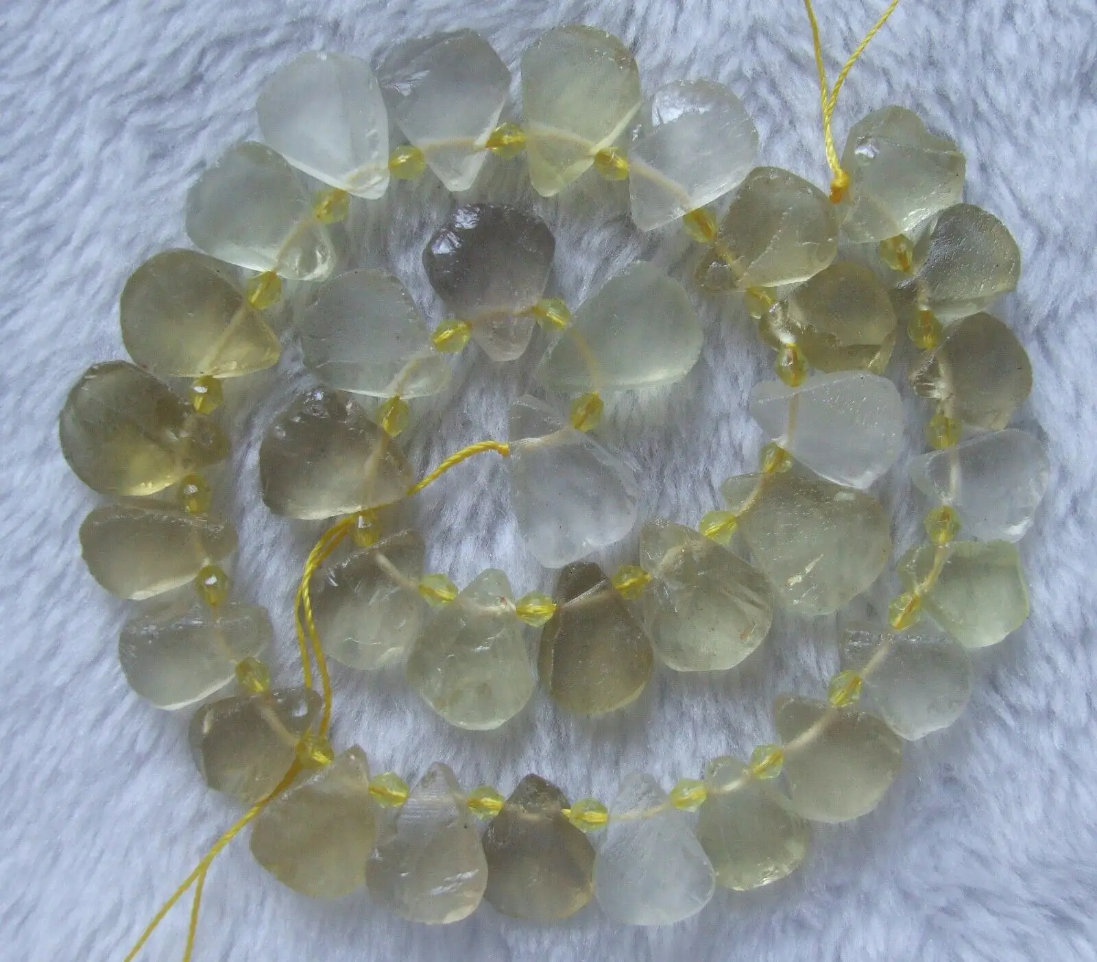 

14x17mm Natural Matte Lemon Quartz TeardropLoose Beads 15.5Inch