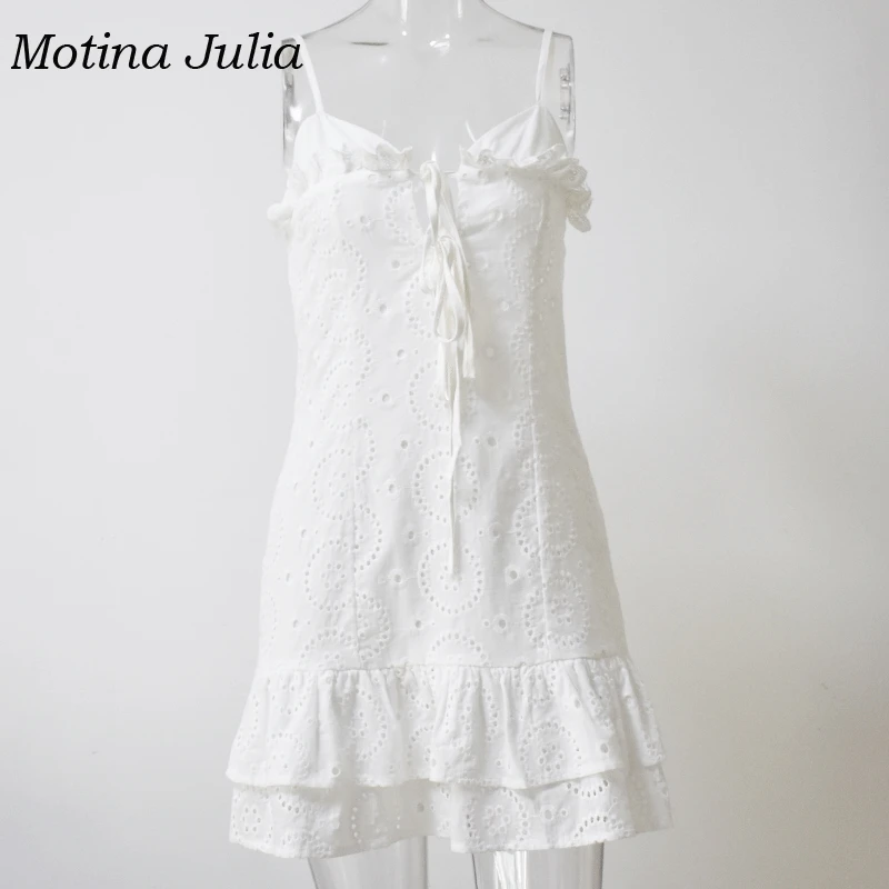 Летнее хлопчатобумажное платье с вышивкой Motina Julie 2019 пляжный сарафан в стиле бохо