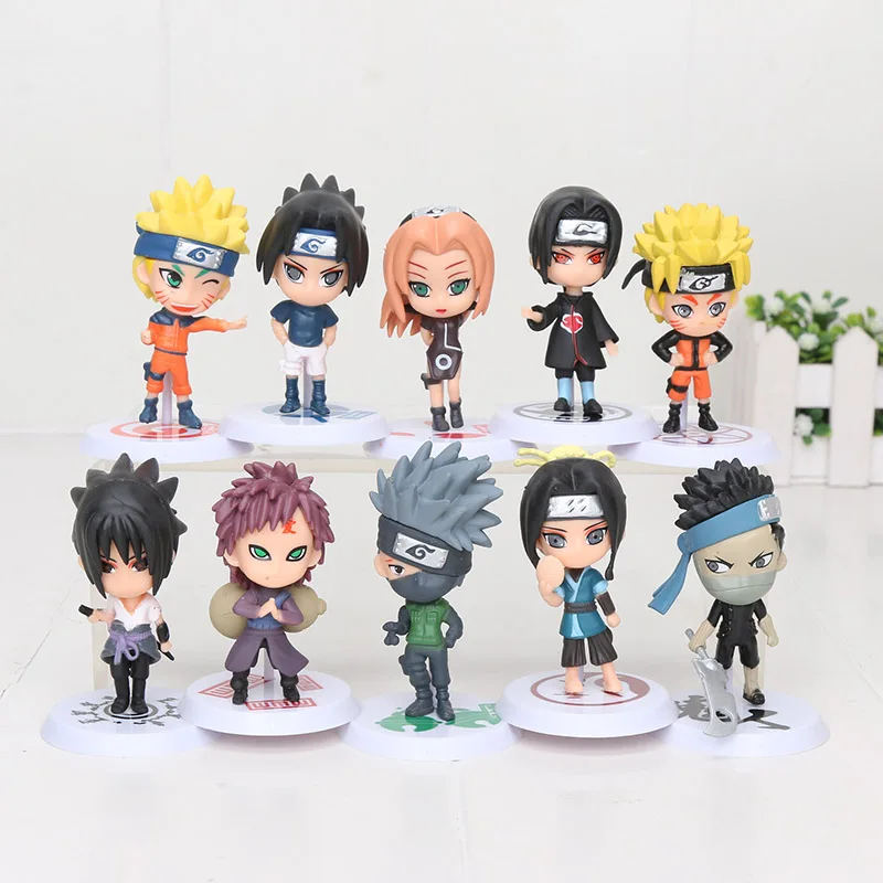 

10pcs/set Anime Naruto shippden Figure Zabuza Haku Kakashi Sasuke Naruto Sakura PVC Model Collection toys