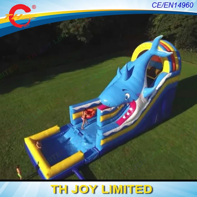 giant inflatable shark water slide