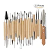 Arts Crafts 22pcs Clay Tools Pottery Carving Tool Set Pottery & Ceramics Wooden Handle Modeling Clay Tools 2