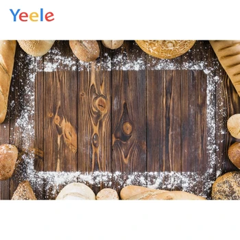 

Yeele Wooden Board Toast Bread Wheat Flour Kitchen Dessert Table Photography Backgrounds Photographic Backdrops for Photo Studio