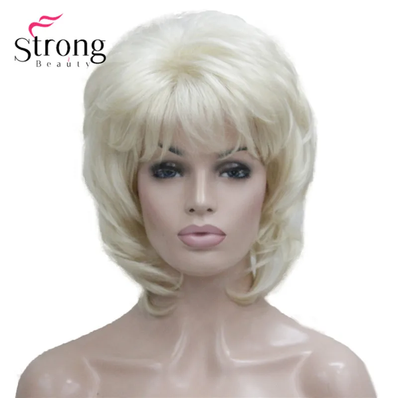 StrongBeauty короткие Многослойные блонд Классическая шапочка полный синтетический