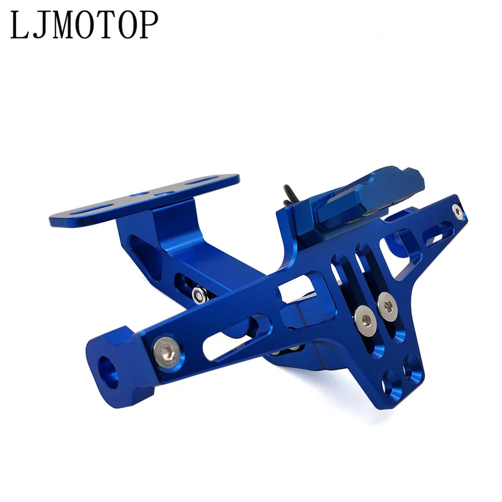 CNC мотоциклетные рамка номерного знака держатель кронштейн& светодиодный для YAMAHA FZ8 FZ6 XSR700 XSR900 XSR 900 XV950 XV 250 950 аксессуары - Цвет: Синий