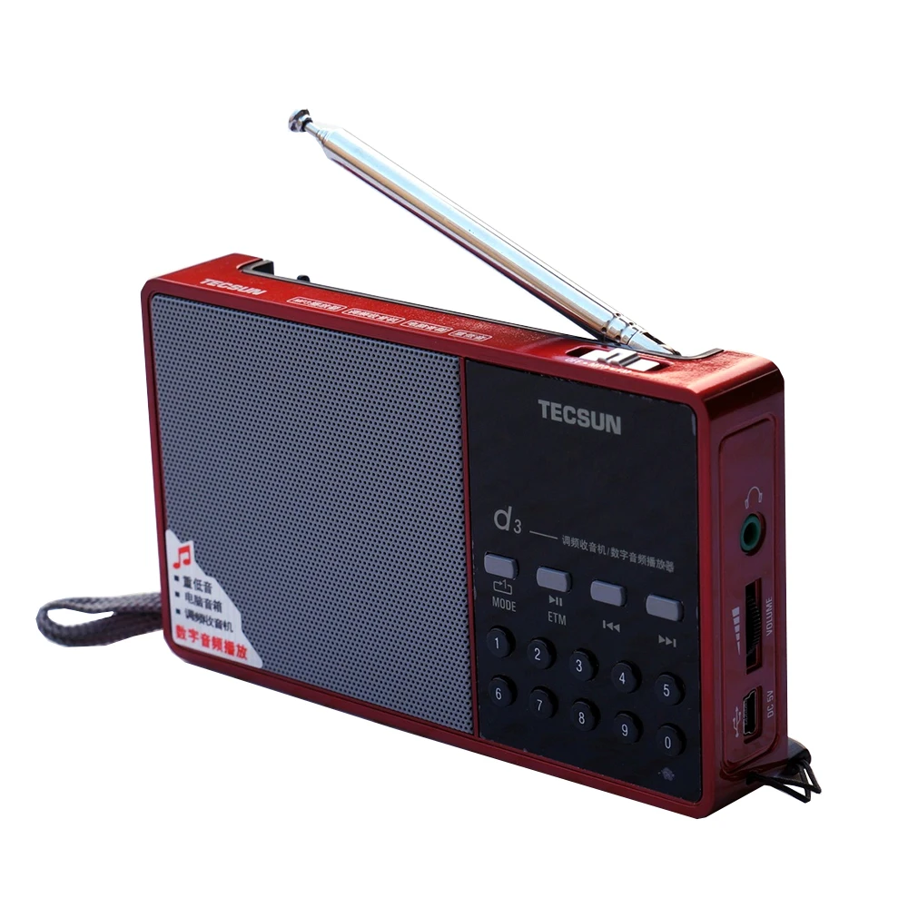 TECSUN D3 FM радио цифровой звуковой динамик 64 108 MP3 плеер fm с подключаемой картой