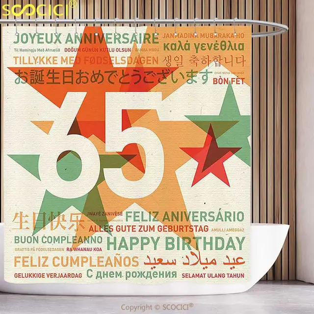 Cortina De Ducha Funky Decoracion De 60 Cumpleanos Tematica De Fiesta De Beber Con Cita De Feliz Felicitacion Impresion Artistica Rosa Y Blanco Caliente Shower Curtain Curtain Showercurtains Shower Curtains Aliexpress