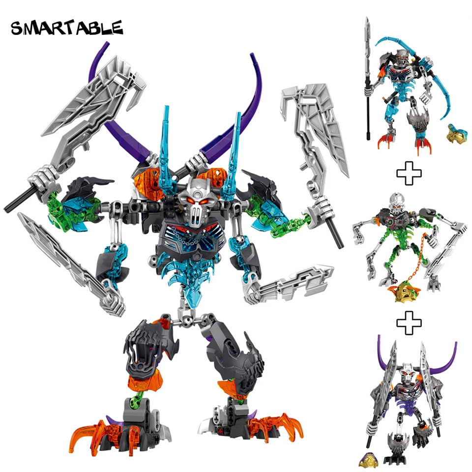 Smartable BIONICLE Скелет Маска Воин фигурки строительные блоки, игрушки для мальчиков и совместимо со всеми бренд BIONICLE лучший подарок 249 шт./компл