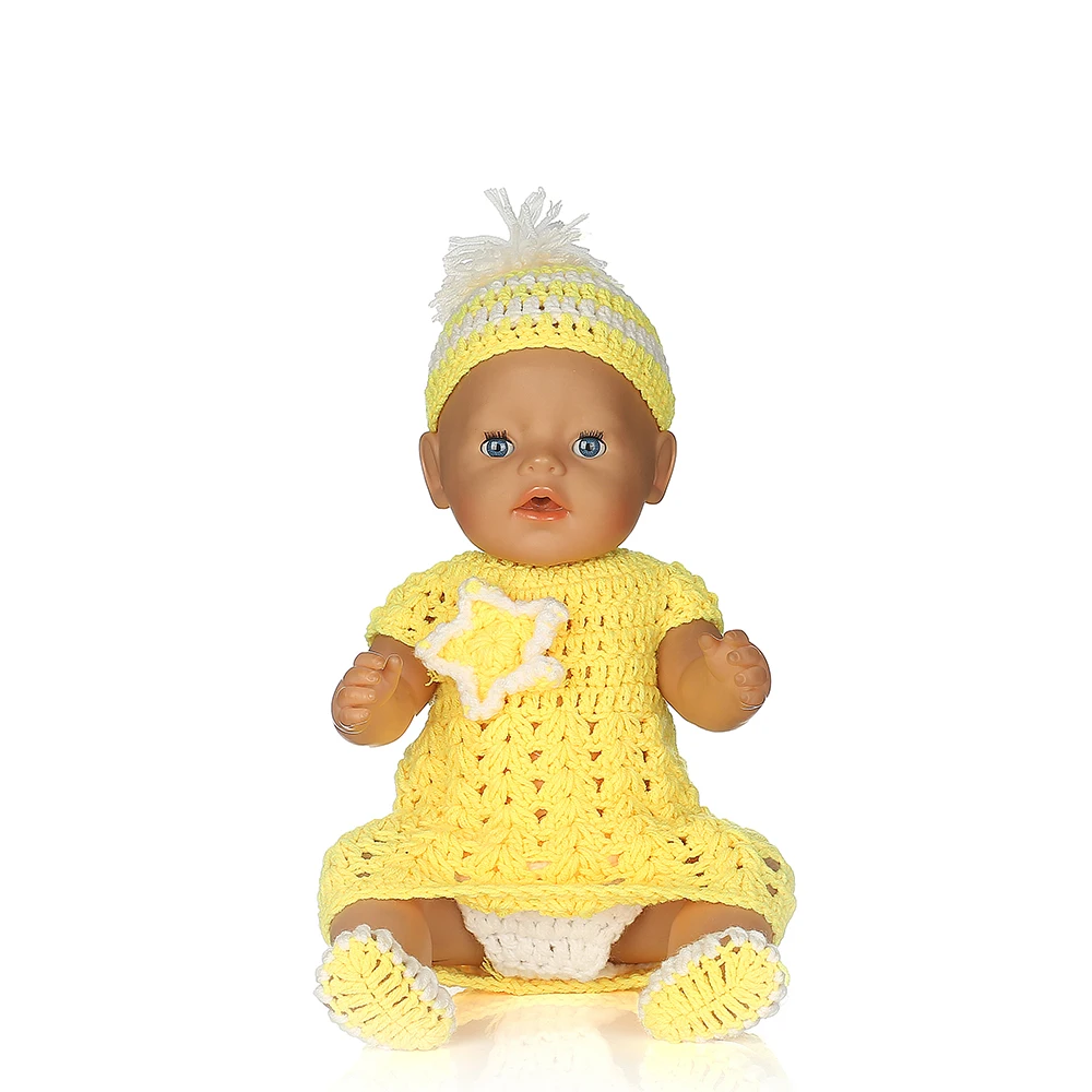 Yellow Sweater 4 Piece Suit Doll Clothes Wear fit 18 inch American Girl