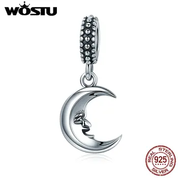 

WOSTU New 925 Sterling Silver Good Night Moon Dangle Beads Fit Original WST Charm Bracelet Pendant Jewelry Gift DXC149
