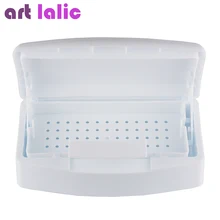 Artlalic, 1 uds, nueva bandeja esterilizadora de uñas, caja de pedicura, manicura, cajas de Arte para uñas, herramientas de salón esterilizador, blanco