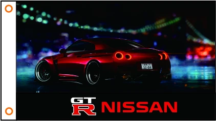 Автомобильный флаг NISSAN Banner 3 фута x 5 футов 100% полиэстер 09 | Дом и сад