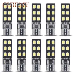 10 шт. светодиодный W5W T10 194 168 12SMD светодиодный Парковка лампы Авто Клин габаритный фонарь CANBUS кремнезема Ярко-белая лицензия светильники