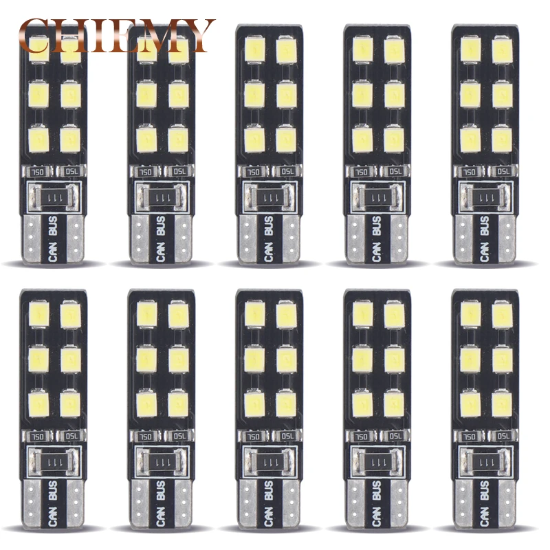 10 шт. Светодиодная лампа W5W T10 194 168 12SMD светодиодная парковочная авто