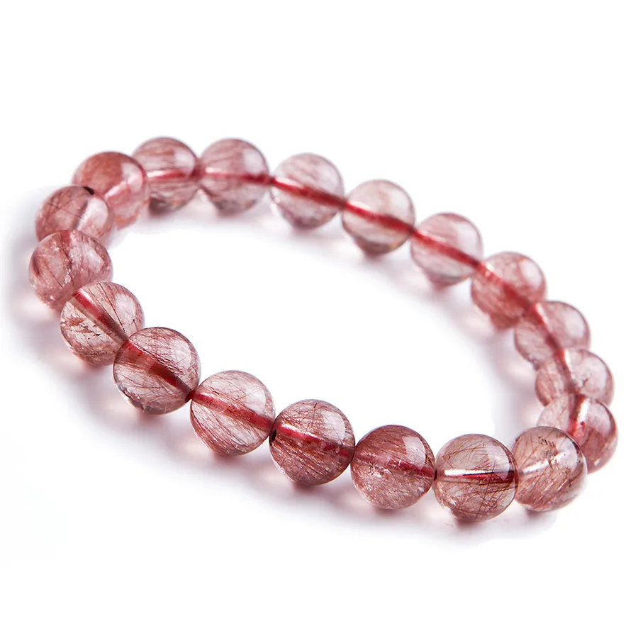 Natural Red Rutilated Quartz Bracelets For Women Female Charms Stretch