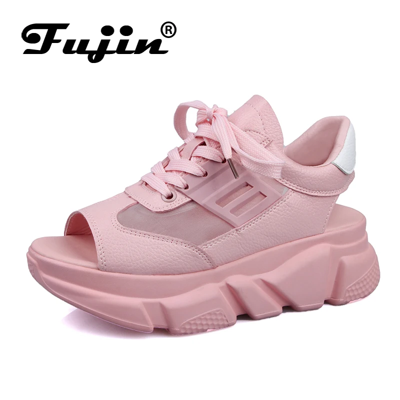 Fujin Woman Sandals 2019 Summer Sandals Women Sandalias De Verano Para Mujer Pink Shoes Mesh Breathable