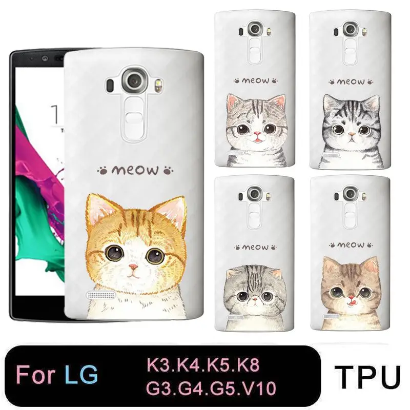 Qmswei ТПУ прозрачный чехол для телефона LG K3 K4 K5 K8 мягкой принтованной с милым