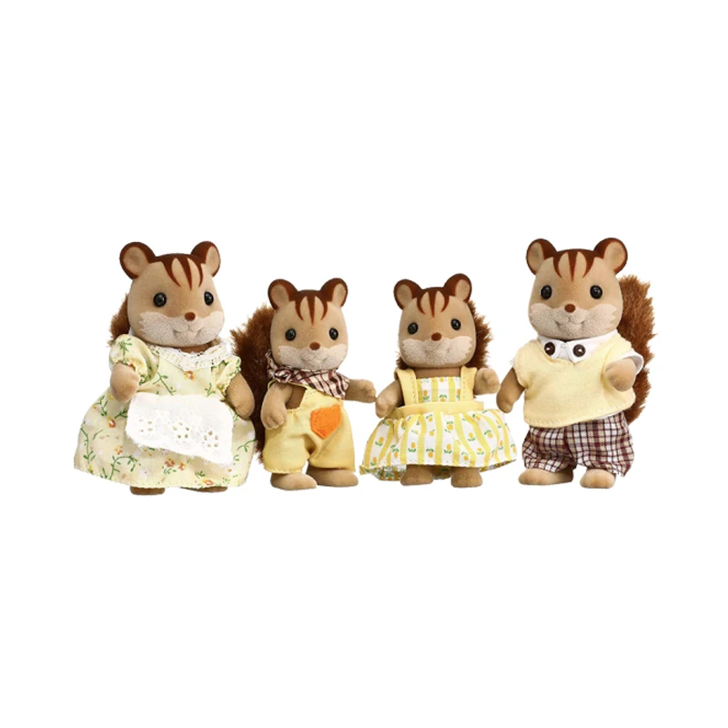 Sylvanian Families белки семейный кукольный домик 4 шт. Набор фигурок родители и дети игрушка-подарок для девочки Новинка 4172