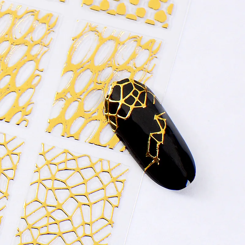 Mtssii 1 лист геометрический узор 3D стикер для ногтей Сердце Звезда полосы волна форма золото переводная наклейка s украшение для маникюра «сделай сам» - Цвет: M32860