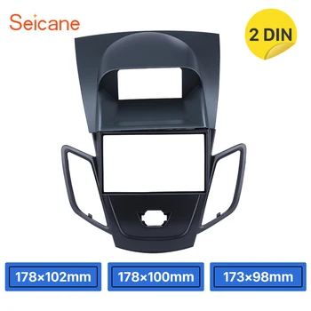 

Seicane 2 Din Car DVD Radio Fascia Panel for 2008 2009 2010 2011 Ford Fiesta Dashboard refitting frame installation Kit Black