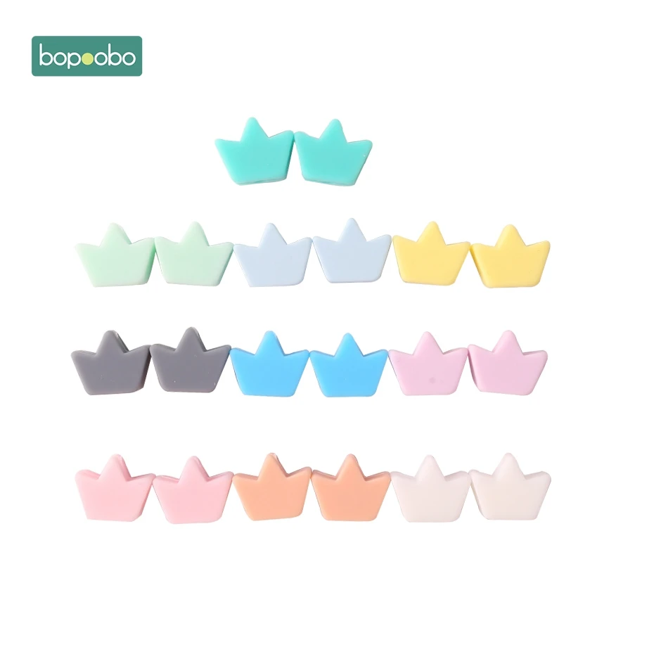 Bopoobo 10 шт. силиконовый Прорезыватель для зубов в форме травы, силиконовая мини-корона с жемчугом, подарки для ухода за ребенком, силиконовые бусины, Прорезыватель для зубов