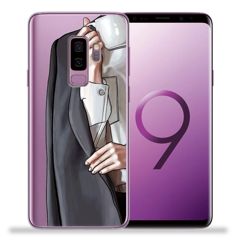 Модные женские туфли на высоком каблуке с цветами для samsung Galaxy S9 S8 S10 Plus S7 S6 Edge S10 Lite Note 8 9 Мягкий ТПУ чехол Etui - Цвет: 09