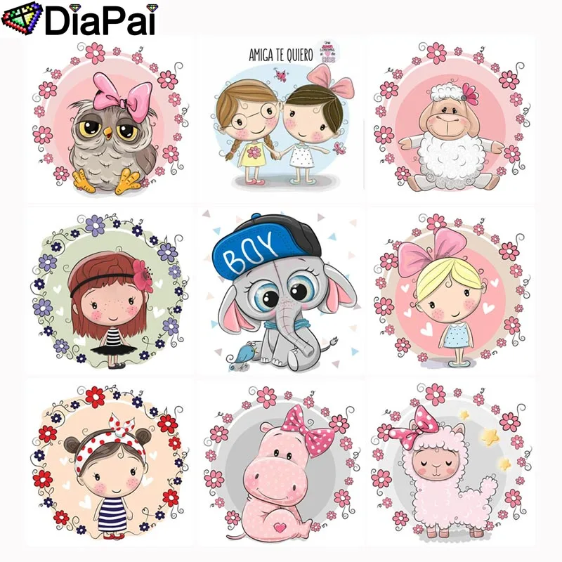 

DIAPAI Full Square/Round Drill 5D DIY Diamond Painting "Cartoon animal" 3D Embroidery Cross Stitch 5D Decor Gift