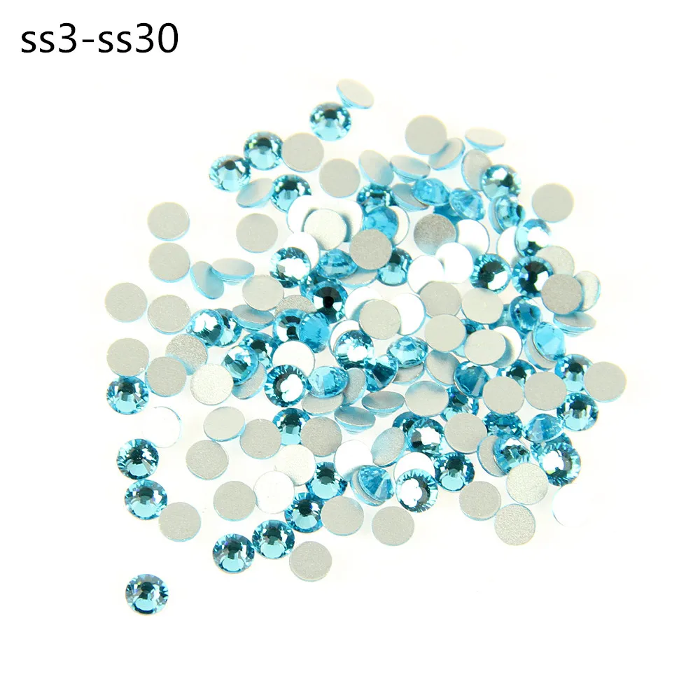 

HOT! SS3-SS30 Aquamarine Rhinestone For Nail Art Flatback Non Hotfix Glue On Nail Art Rhinestones,Boutique And Top Grade