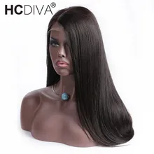 13*4 Lace Front Human Hair Wigs For Black Woman Middle Part 130% Density Lace Frontal Wigs Brazilian Straight Remy Hair HCDIVA