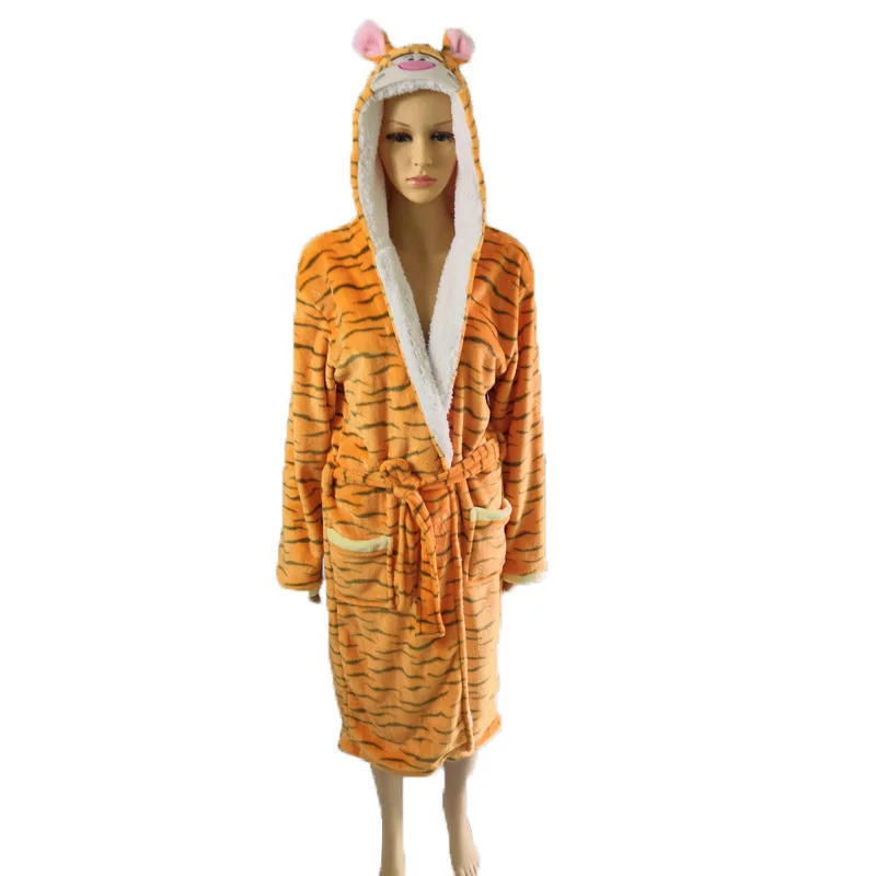 

Kigurumi Tiger Pyjamas Cosplay Costume Onesie Sleepwear Cartoon Robe Flannel Bathrobe Home Furnishing Serve Lovers Pajamas Robes