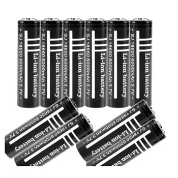 

10Pcs/lot High Quality Lithium Li ion Rechargeable Battery 18650 Batteries 3.7V 6000mAh for Flashlight Torch Free shipping