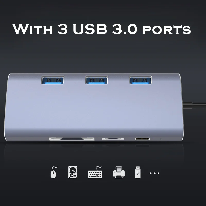 

Type C Hub USB C Adapter Devices PC Docking Station Power Delivery HDMI PD Charging XXM8