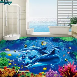 Beibehang большой пользовательские полы HD морской мир Дельфин коралловый 3D пол украшение дома живопись