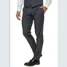 Индивидуальный заказ стиль мужской костюм брюки элегантные Бизнес работы черный серый костюм для жениха брюки