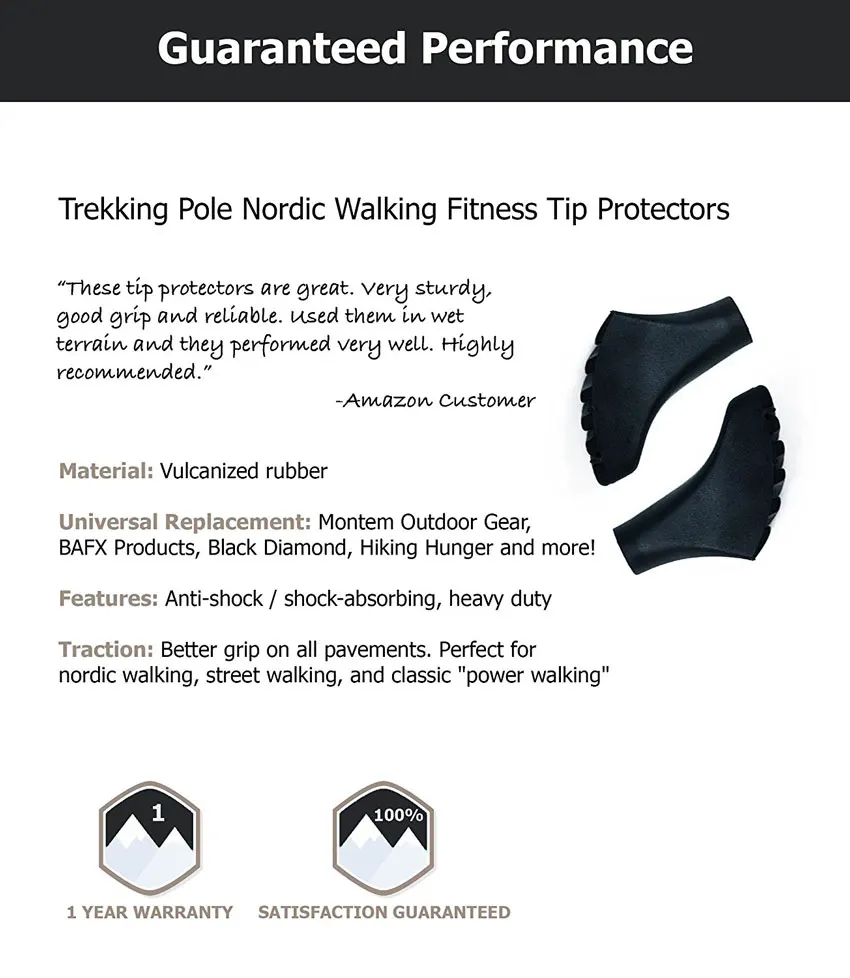 10 punids s Anti-deslizamiento palos Tip Pole Trekking Protectors reemplazo puntas de goma Walking Bass Alpenstock Accesorios