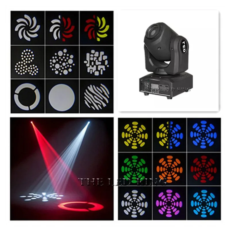 

2 Pcs Mini Spot 60W 90W LED Moving Head Light With Gobos High Brightness DMX512 DMX 9/11 Channels Professional Led Stage Light