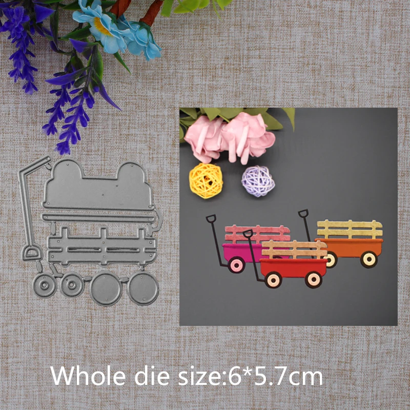 

2019 New Arrival Beautiful Trolley Cutting Dies Stencil DIY Scrapbook Embossing Decorative Paper Card Craft Template 60X57mm