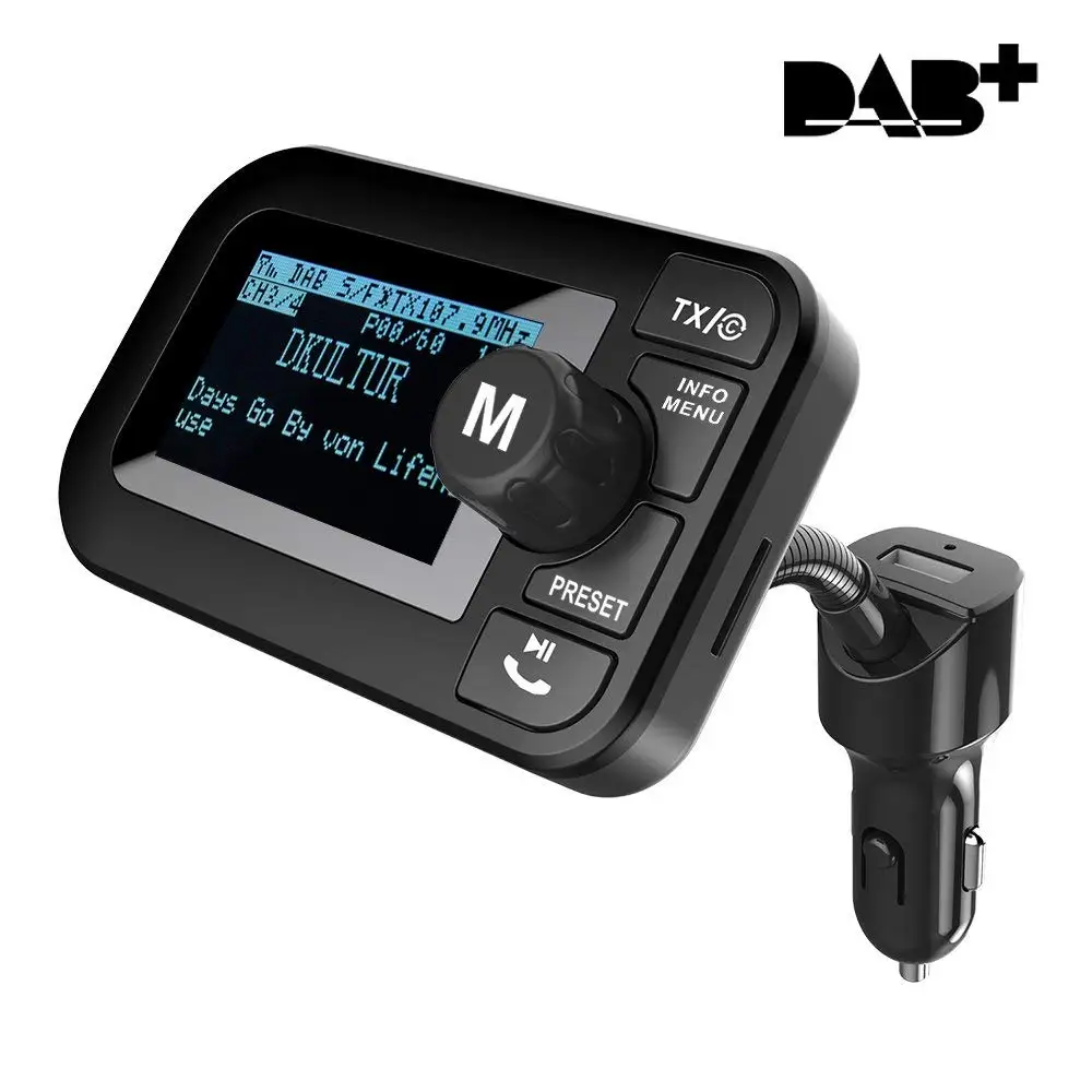 In Car DAB/DAB+ Digital Radio with FM Transmitter 87.6 107.9MHz 2.3