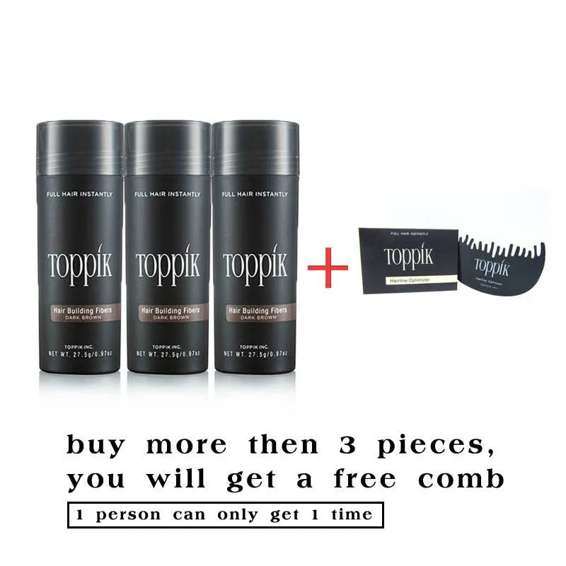 Best Selling Toppik Hair Building Fibers Keratin Styling Powder Thinning Hair Loss concealer Black Dark Brown