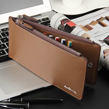 

Multi Credit Card Holders Solid Bifold Purses Long Clutch Wallets for Men Zipper Phone Business ID Cards Case Pu Leather Male