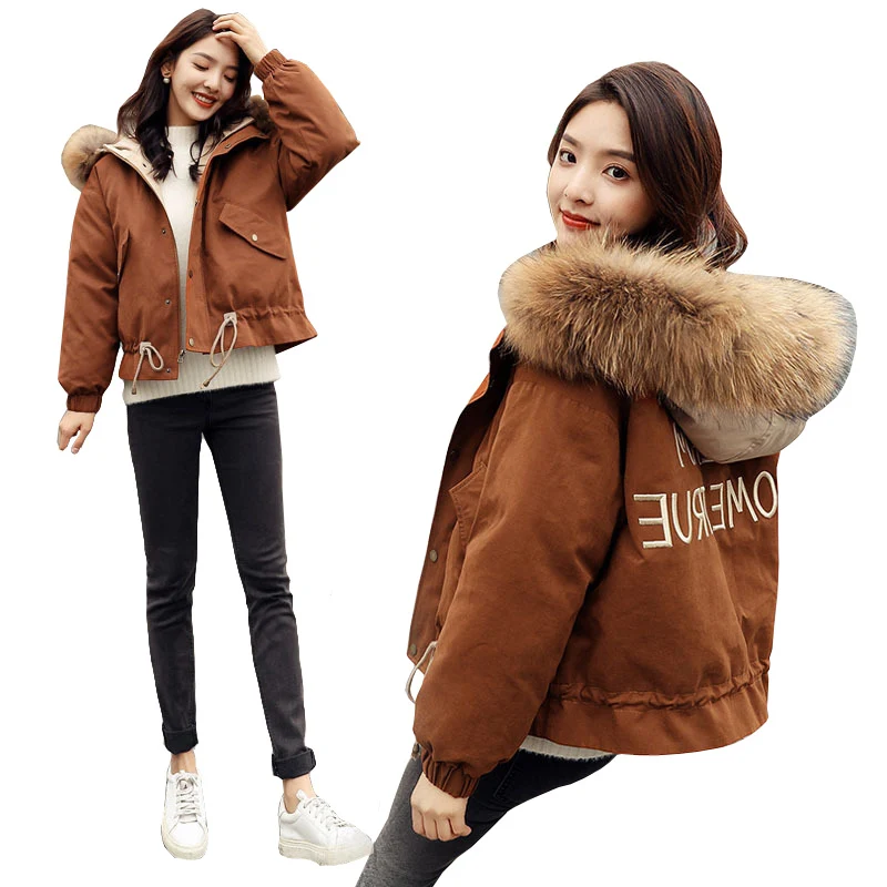 Capuchon Rembourré D'hiver Courte Green Color Col Femme Coton Doudoune Fourrure Chaud Army Veste À Femmes De Grand caramel Épais Parkas Manteau 2019 Mince R8wn6xdqC6